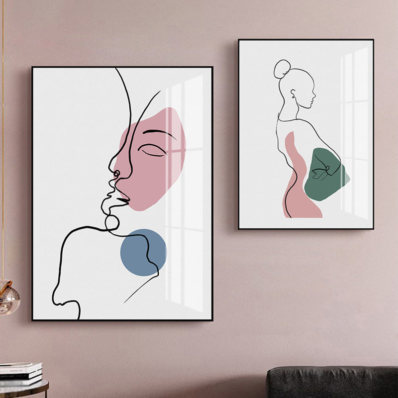 Brehn | Charaktermuster Wanddekoration in Pastellfarbe Nordic Style Leinwand für das Wohnzimmer