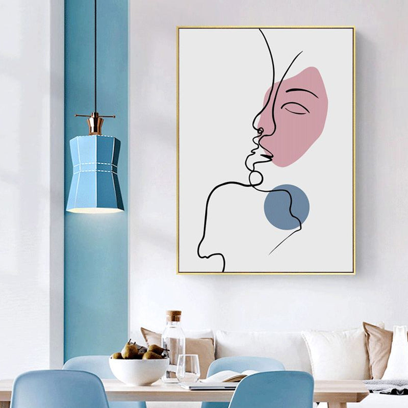 Brehn | Charaktermuster Wanddekoration in Pastellfarbe Nordic Style Leinwand für das Wohnzimmer
