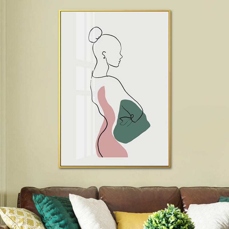 Brehn | Charaktermuster Wanddekoration in Pastellfarbe Nordic Style Leinwand für das Wohnzimmer