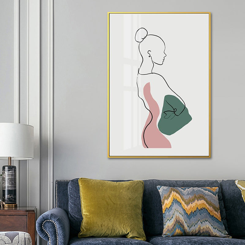 Brehn | Charaktermuster Wanddekoration in Pastellfarbe Nordic Style Leinwand für das Wohnzimmer