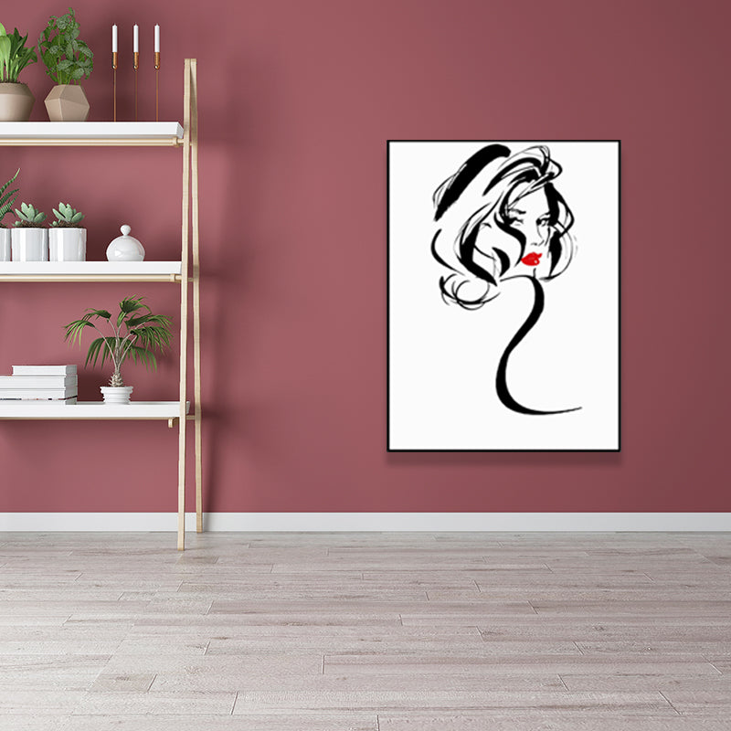 Brehn | Charakterporträt-Leinwand für das Mädchenzimmer Kohlezeichnungen Wandkunst Dekor, mehrere Größen