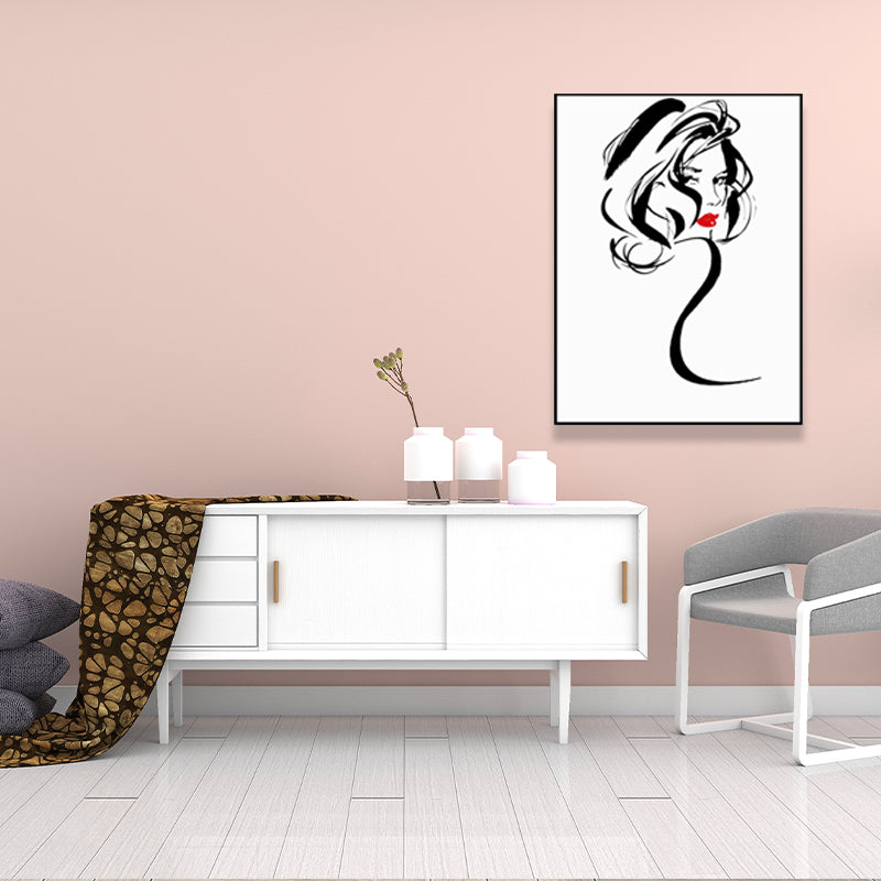 Brehn | Charakterporträt-Leinwand für das Mädchenzimmer Kohlezeichnungen Wandkunst Dekor, mehrere Größen
