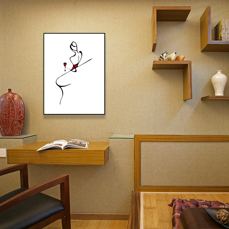 Brehn | Charakterporträt-Leinwand für das Mädchenzimmer Kohlezeichnungen Wandkunst Dekor, mehrere Größen