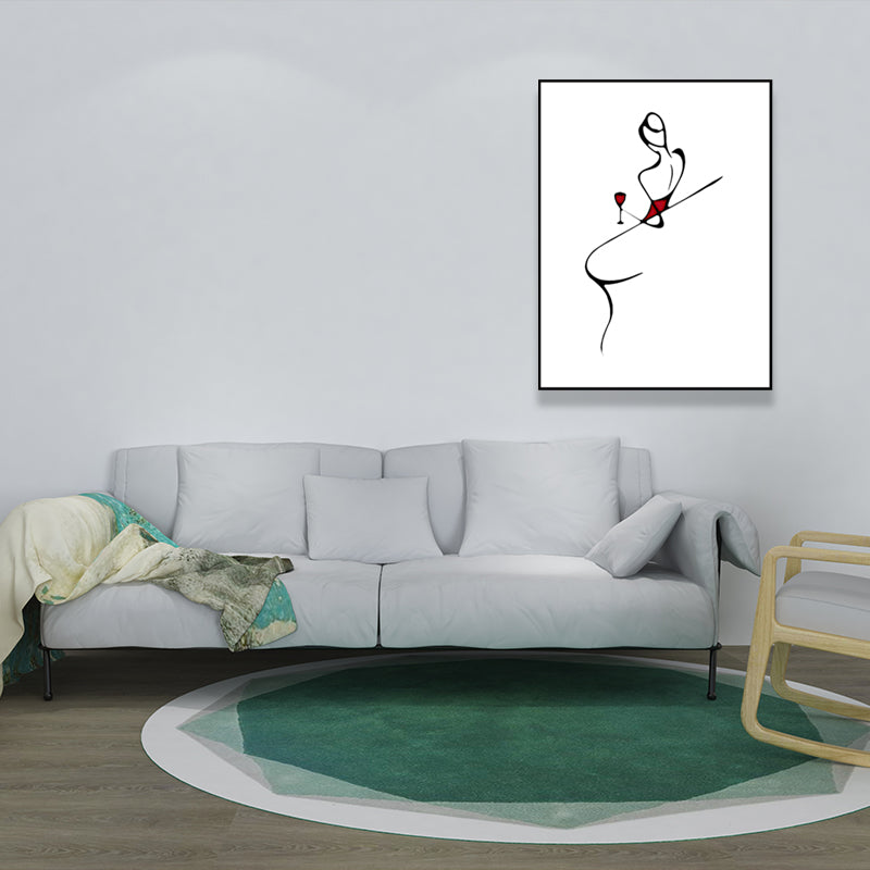 Brehn | Charakterporträt-Leinwand für das Mädchenzimmer Kohlezeichnungen Wandkunst Dekor, mehrere Größen