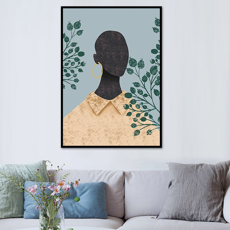 Brehn | Mode Modell Wandkunst Nordic Stilvolle Figur Porträt Leinwanddruck in sanften Farben