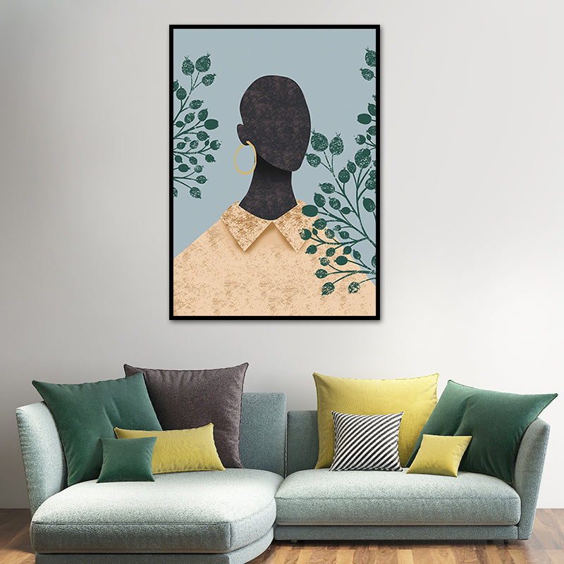 Brehn | Mode Modell Wandkunst Nordic Stilvolle Figur Porträt Leinwanddruck in sanften Farben