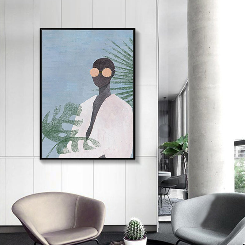 Brehn | Mode Modell Wandkunst Nordic Stilvolle Figur Porträt Leinwanddruck in sanften Farben