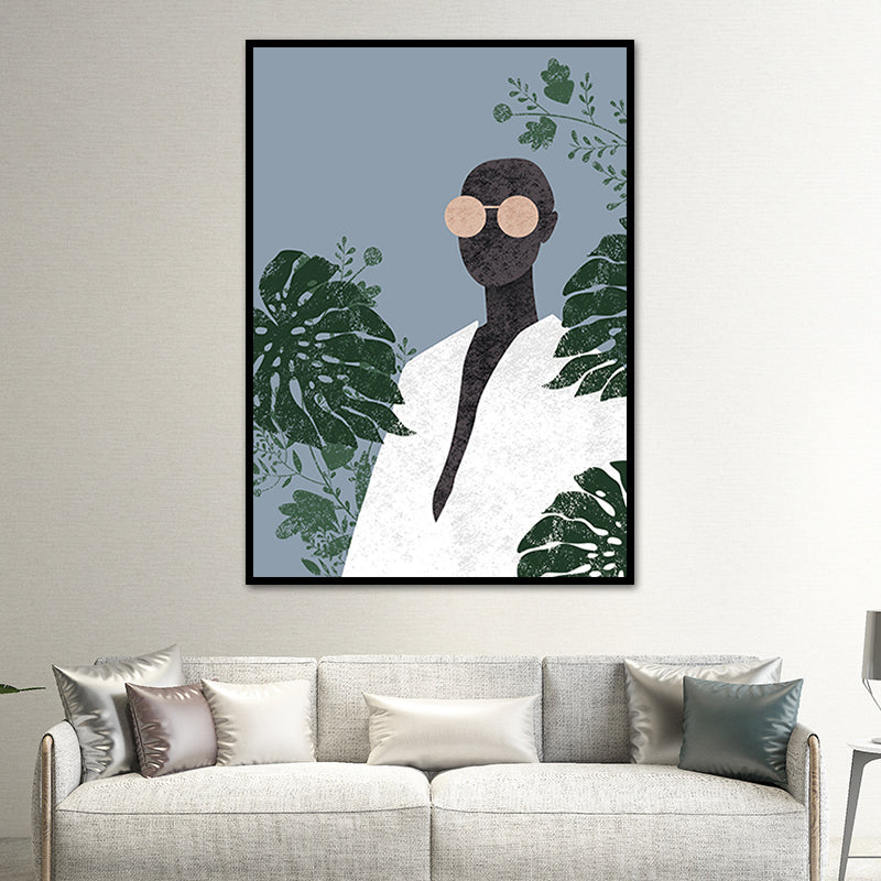 Brehn | Mode Modell Wandkunst Nordic Stilvolle Figur Porträt Leinwanddruck in sanften Farben