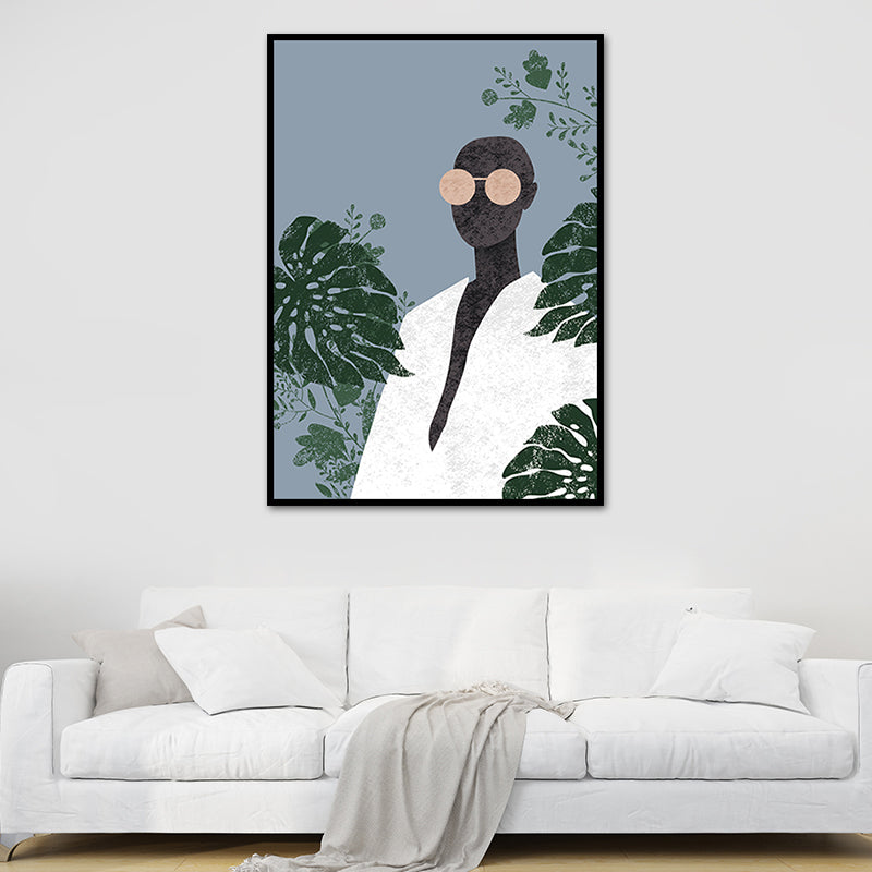 Brehn | Mode Modell Wandkunst Nordic Stilvolle Figur Porträt Leinwanddruck in sanften Farben