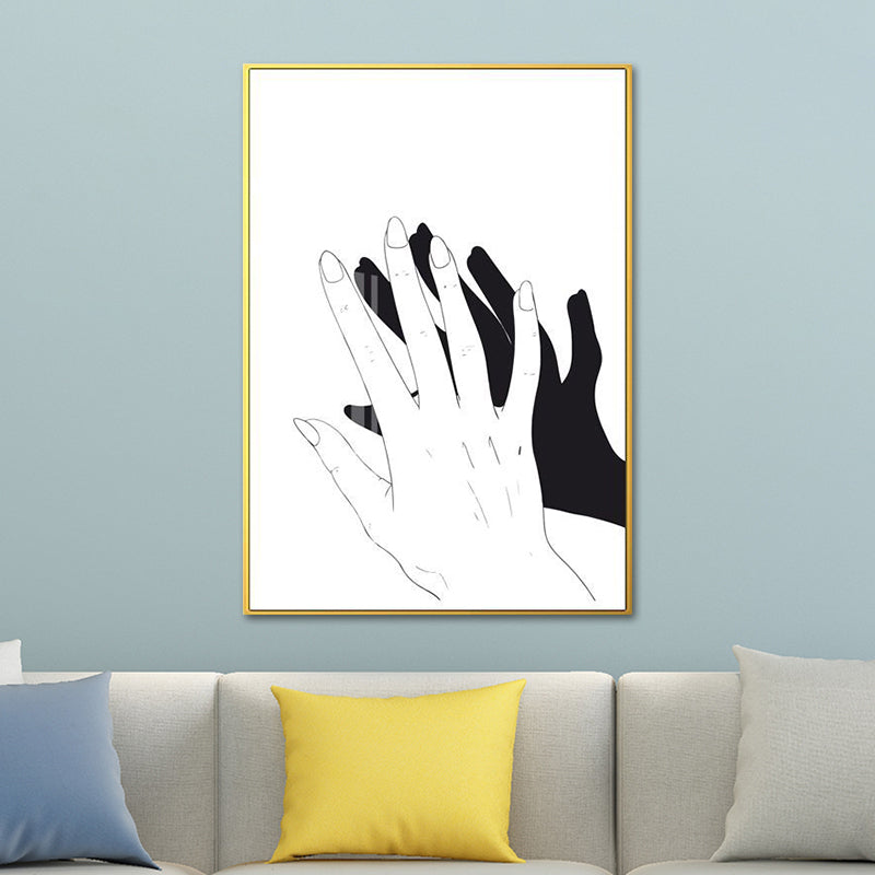 Brehn | Skandinavischer Stil Teenager Wanddekoration Hand und Reflexion in Pastellfarbe Gemälde