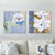 Brehn | Blumenblüte Malerei Leinwand Blau und Weiß Modernistische Wandkunst Set für Hausinterieur