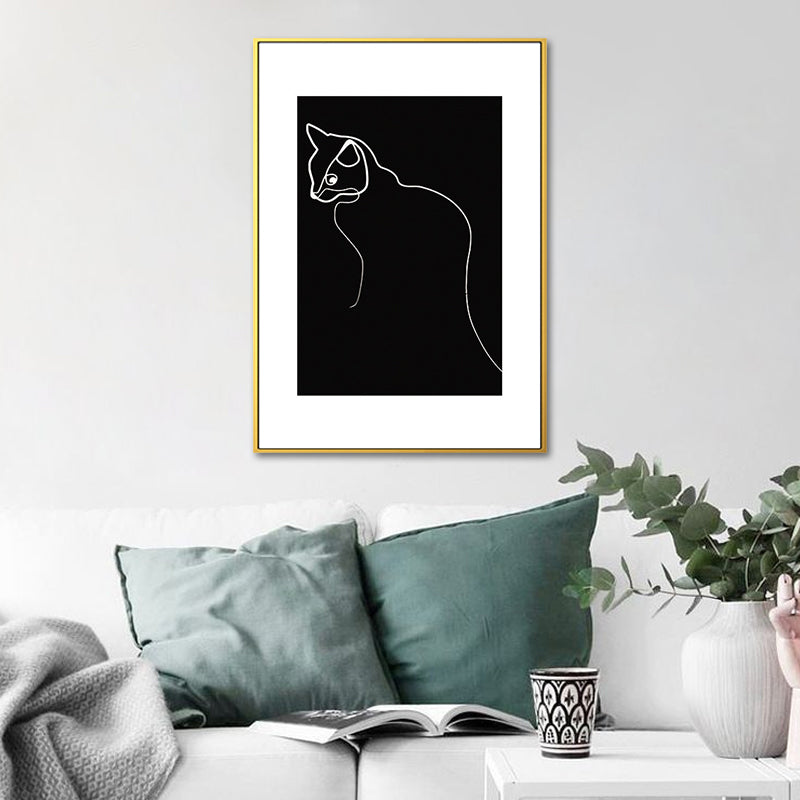 Brehn | Schwarze Figuren-Porträt-Leinwand Bleistift Nordic Stil Texturiertes Wandkunst-Druck für Spielzimmer