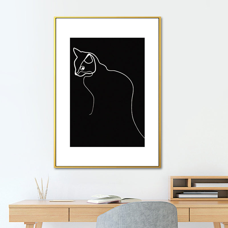 Brehn | Schwarze Figuren-Porträt-Leinwand Bleistift Nordic Stil Texturiertes Wandkunst-Druck für Spielzimmer