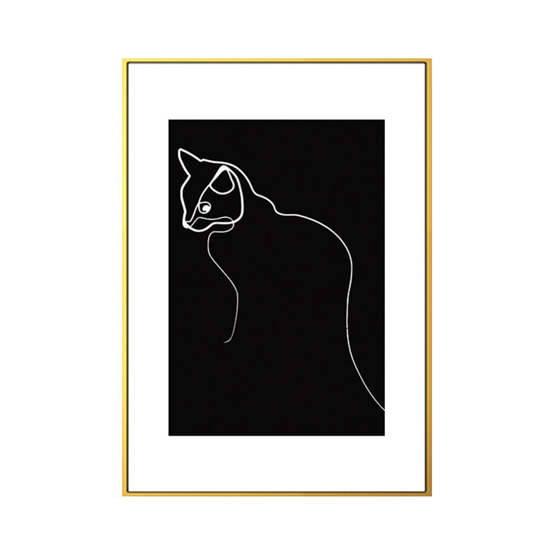 Brehn | Schwarze Figuren-Porträt-Leinwand Bleistift Nordic Stil Texturiertes Wandkunst-Druck für Spielzimmer