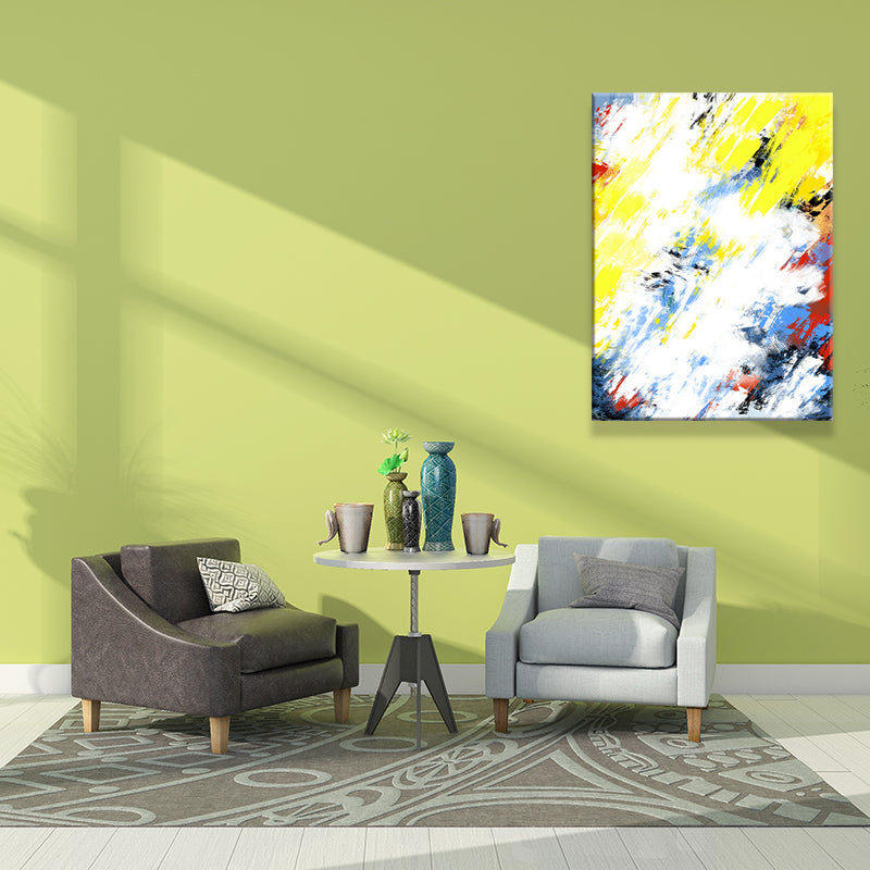 Brehn | Strukturierten abstrakten Wandkunst modernistische Leinwandmalerei für das Wohnzimmer, mehrfarbig
