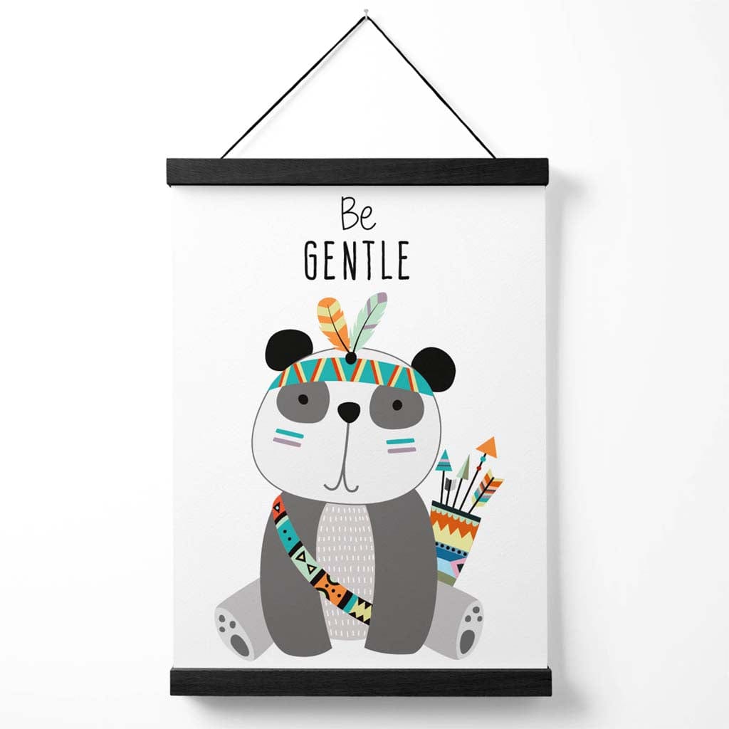 Poster mit Panda-Zitat „Sei sanft“ (mit Aufhänger)