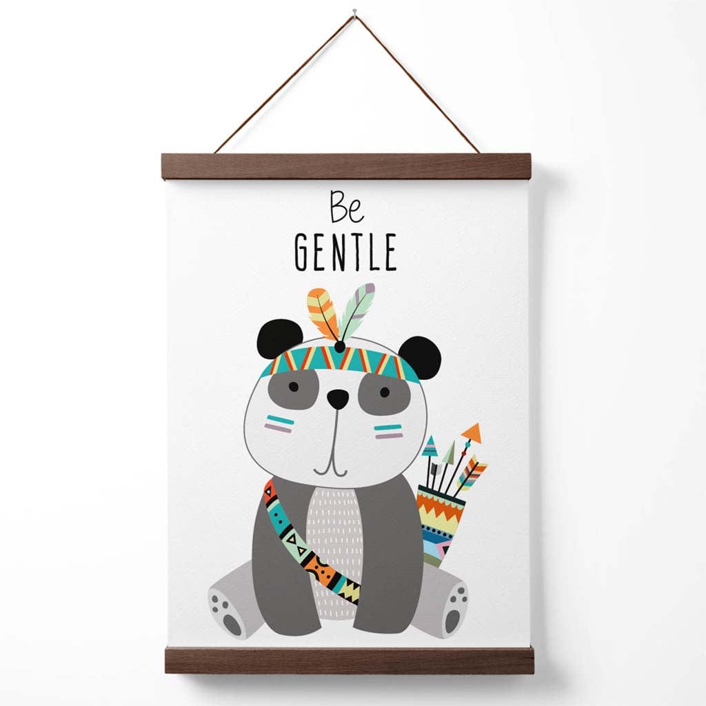 Poster mit Panda-Zitat „Sei sanft“ (mit Aufhänger)