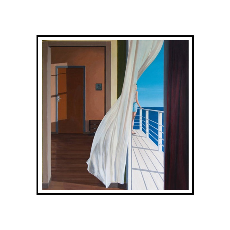Brehn | Meer und Einsamkeit Wandkunst-Druck Nordisches Leinwand Texturierte Wanddekoration für Schlafzimmer
