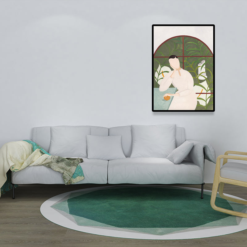 Brehn | Stylische Hausfrau Wandkunst für das Wohnzimmer Mode Leinwanddruck in Pastellfarbe