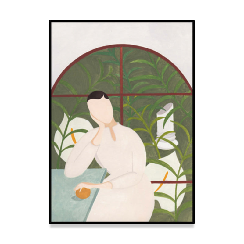 Brehn | Stylische Hausfrau Wandkunst für das Wohnzimmer Mode Leinwanddruck in Pastellfarbe