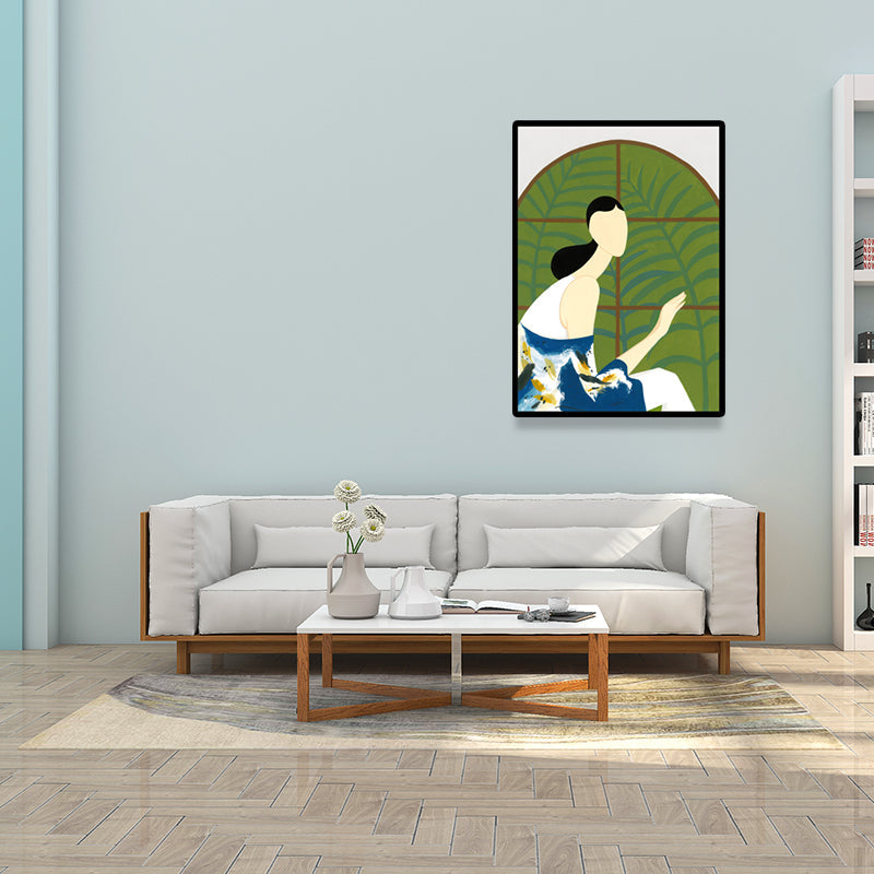 Brehn | Stylische Hausfrau Wandkunst für das Wohnzimmer Mode Leinwanddruck in Pastellfarbe