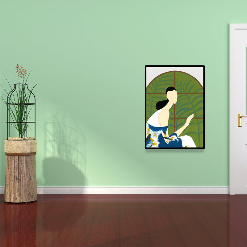 Brehn | Stylische Hausfrau Wandkunst für das Wohnzimmer Mode Leinwanddruck in Pastellfarbe