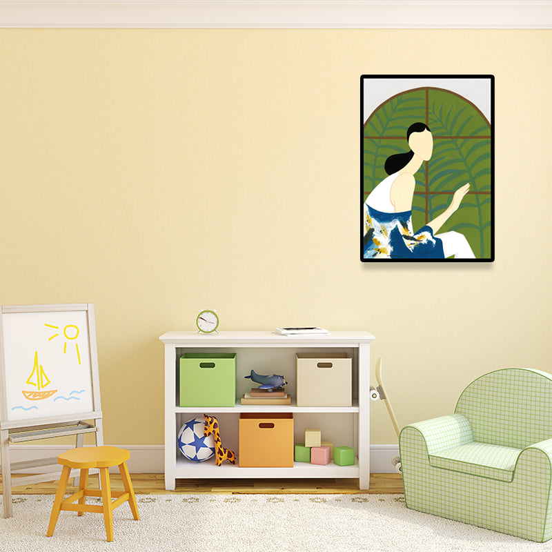 Brehn | Stylische Hausfrau Wandkunst für das Wohnzimmer Mode Leinwanddruck in Pastellfarbe