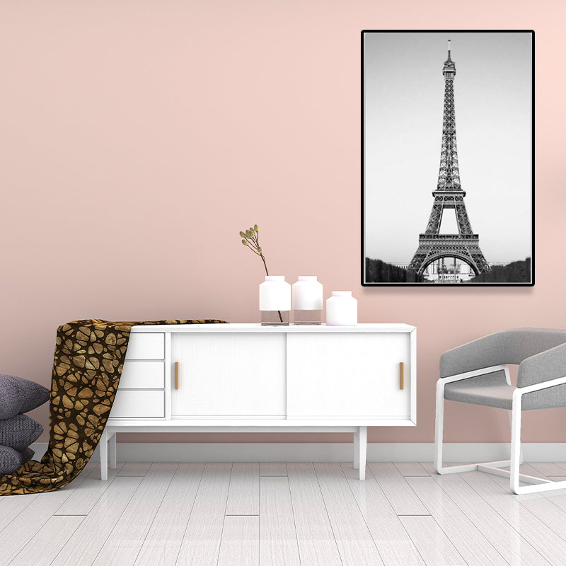 Brehn | Fotografie Eiffelturm Leinwand Wandkunst für Esszimmer, Schwarz-Grau, Texturierte Oberfläche