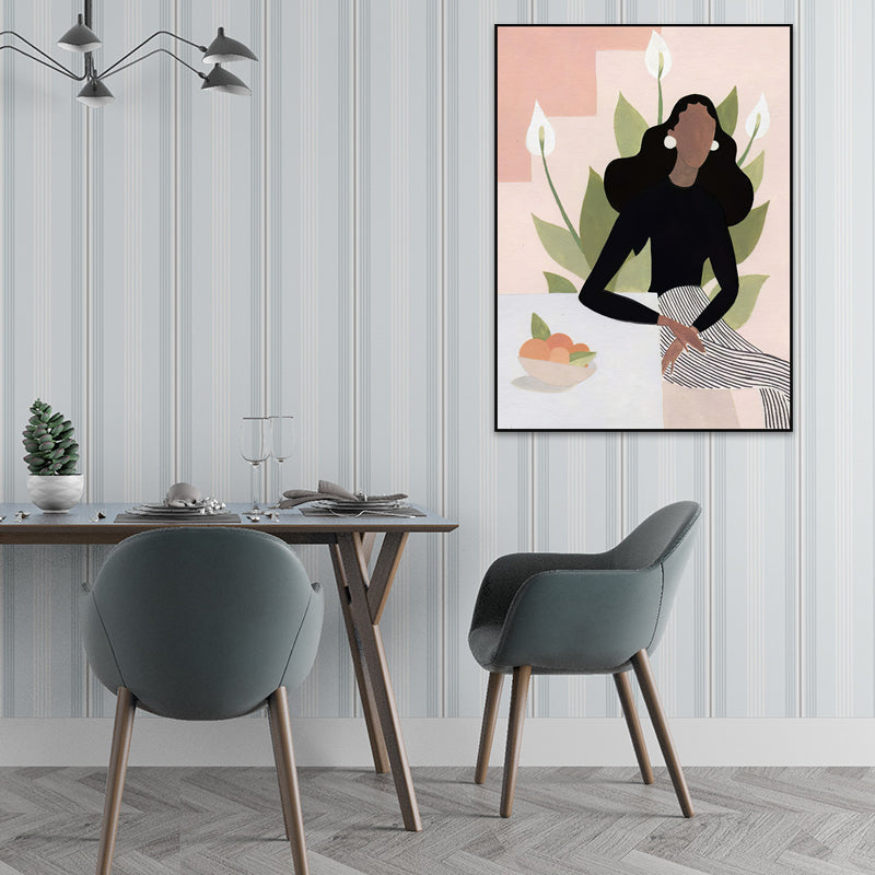 Brehn | Texturiertes weiches Farbcanvas nordischer Stil Mode Frauen Wandkunstdruck für das Schlafzimmer