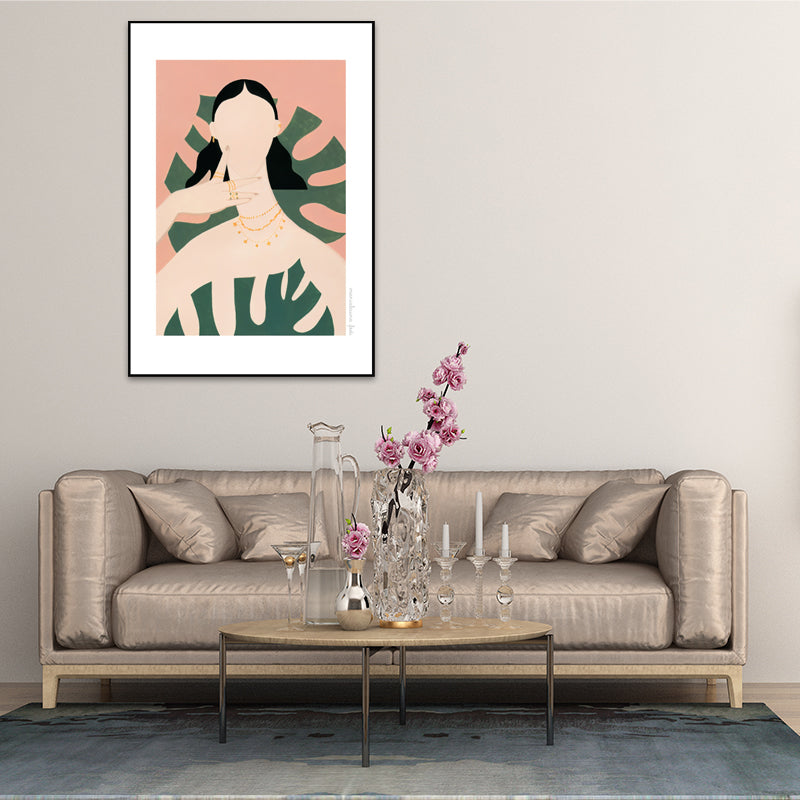 Brehn | Texturiertes weiches Farbcanvas nordischer Stil Mode Frauen Wandkunstdruck für das Schlafzimmer
