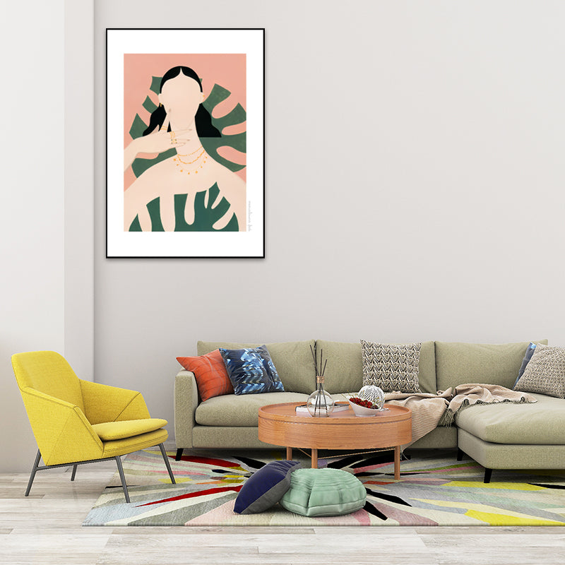 Brehn | Texturiertes weiches Farbcanvas nordischer Stil Mode Frauen Wandkunstdruck für das Schlafzimmer