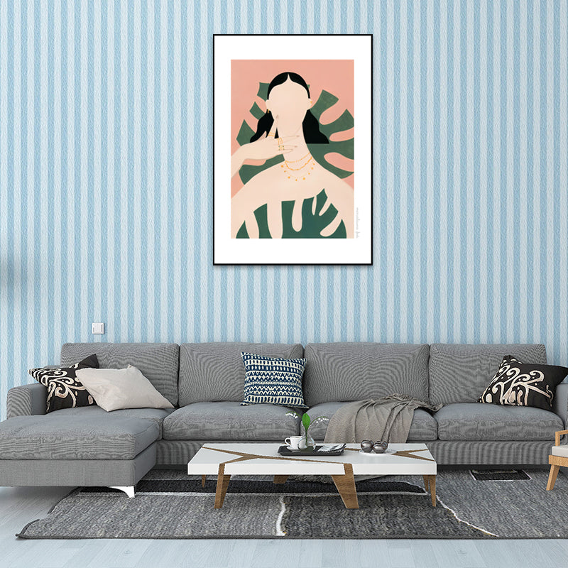 Brehn | Texturiertes weiches Farbcanvas nordischer Stil Mode Frauen Wandkunstdruck für das Schlafzimmer