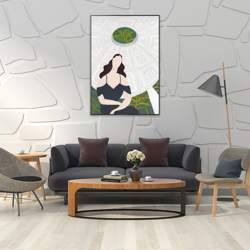 Brehn | Texturiertes weiches Farbcanvas nordischer Stil Mode Frauen Wandkunstdruck für das Schlafzimmer