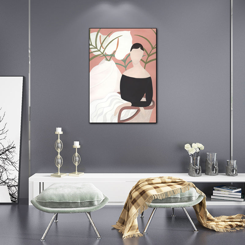 Brehn | Modern Girl Portrait Painting Lichtfarbe Schlafzimmer Wandkunst, Texturierte Oberfläche