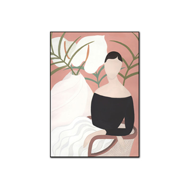 Brehn | Modern Girl Portrait Painting Lichtfarbe Schlafzimmer Wandkunst, Texturierte Oberfläche
