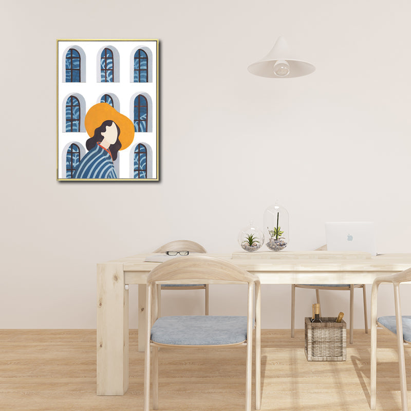 Brehn | Illustration Modische Frau Leinwand Wandkunst für Mädchen Wohnzimmer, Pastellfarbe