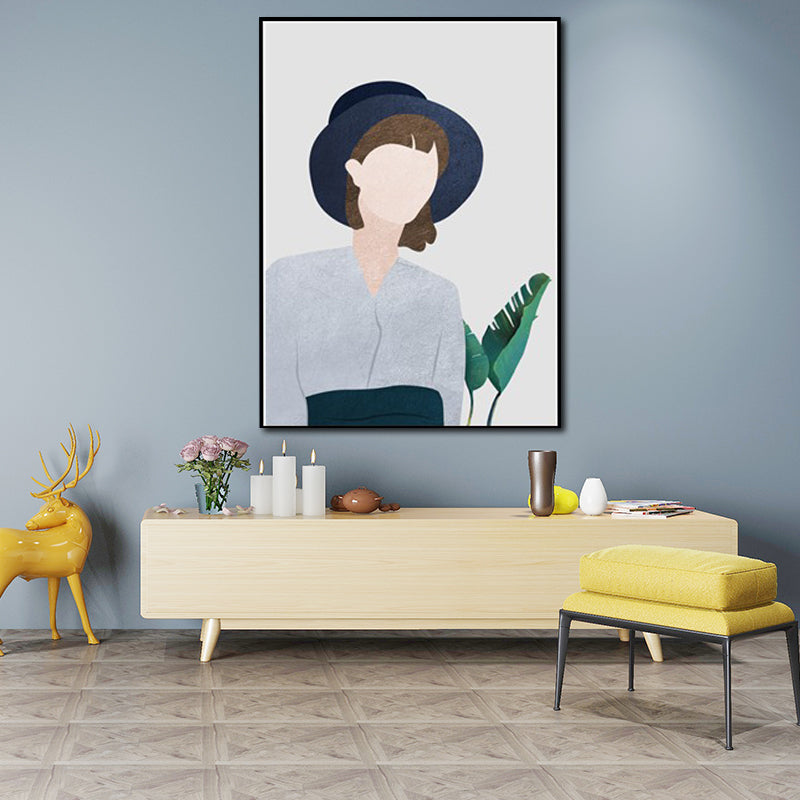 Brehn | Coole Mädchen Ausflug Wandkunst Deko Wohnzimmer Figurenzeichnung Leinwand in hellen Farben
