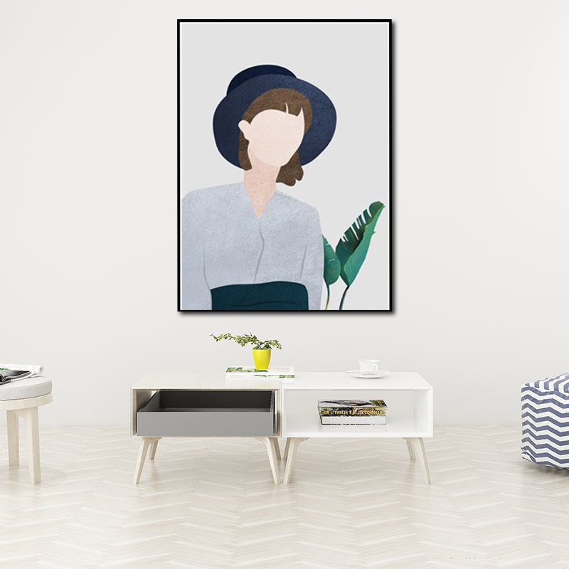 Brehn | Coole Mädchen Ausflug Wandkunst Deko Wohnzimmer Figurenzeichnung Leinwand in hellen Farben