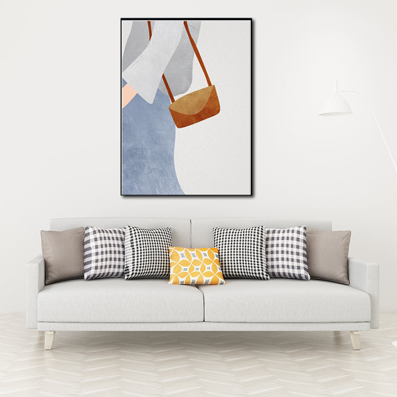 Brehn | Coole Mädchen Ausflug Wandkunst Deko Wohnzimmer Figurenzeichnung Leinwand in hellen Farben