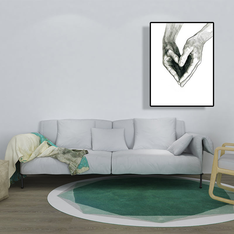 Brehn | Skandinavische Zwei Hände Porträt Malerei Weiße Küche Backsplash Wandkunst Druck