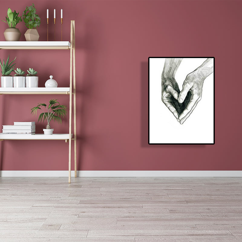Brehn | Skandinavische Zwei Hände Porträt Malerei Weiße Küche Backsplash Wandkunst Druck