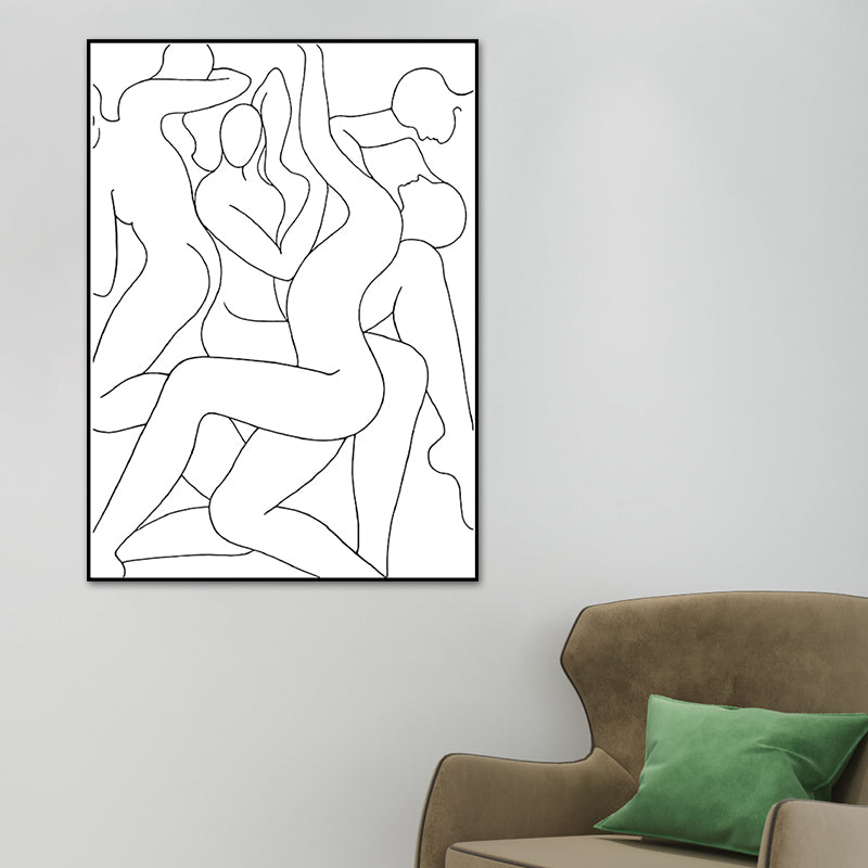 Brehn | Crowed Charakter Porträt Malerei für Mädchenzimmer Kohlezeichnungen Wandkunst Druck