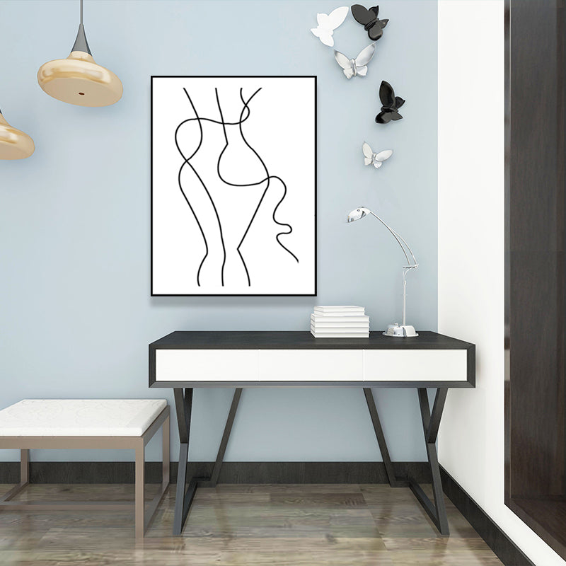 Brehn | Nordic Painting Weiße Kohlezeichnungen Charakterporträt Wandkunst Drucken, Mehrere Größen