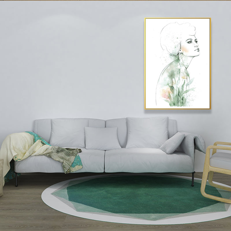 Brehn | Texturierte Figur und botanische Malerei Leinwand Glam Style Wandkunst Dekor für Badezimmer