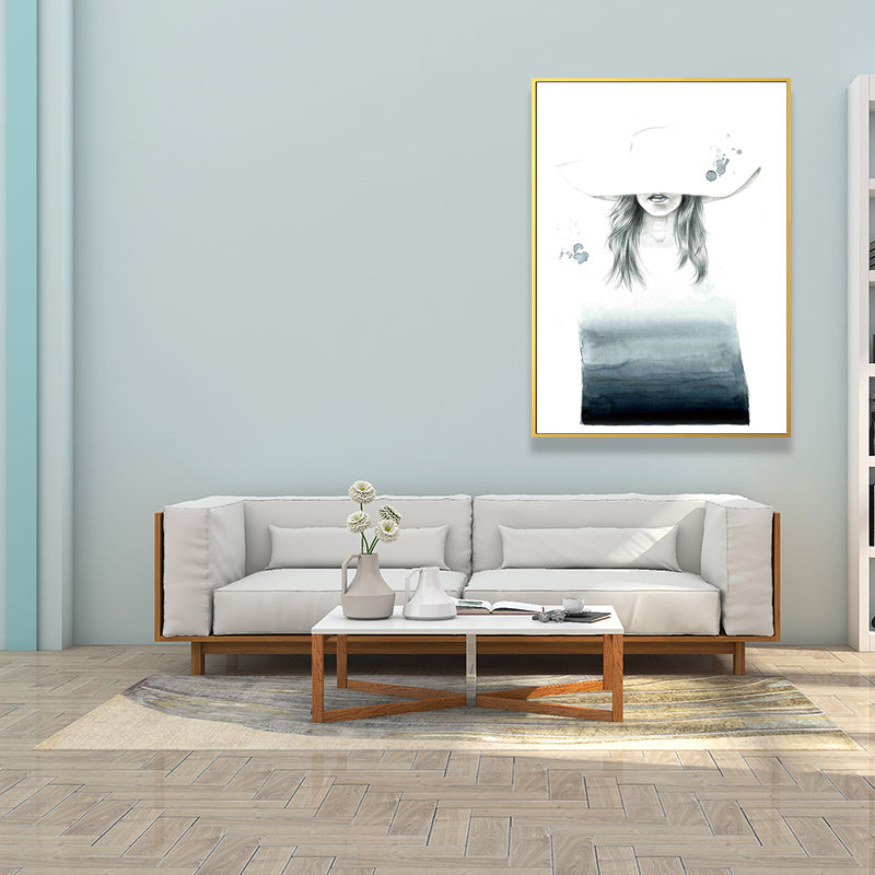 Brehn | Texturierte Figur und botanische Malerei Leinwand Glam Style Wandkunst Dekor für Badezimmer