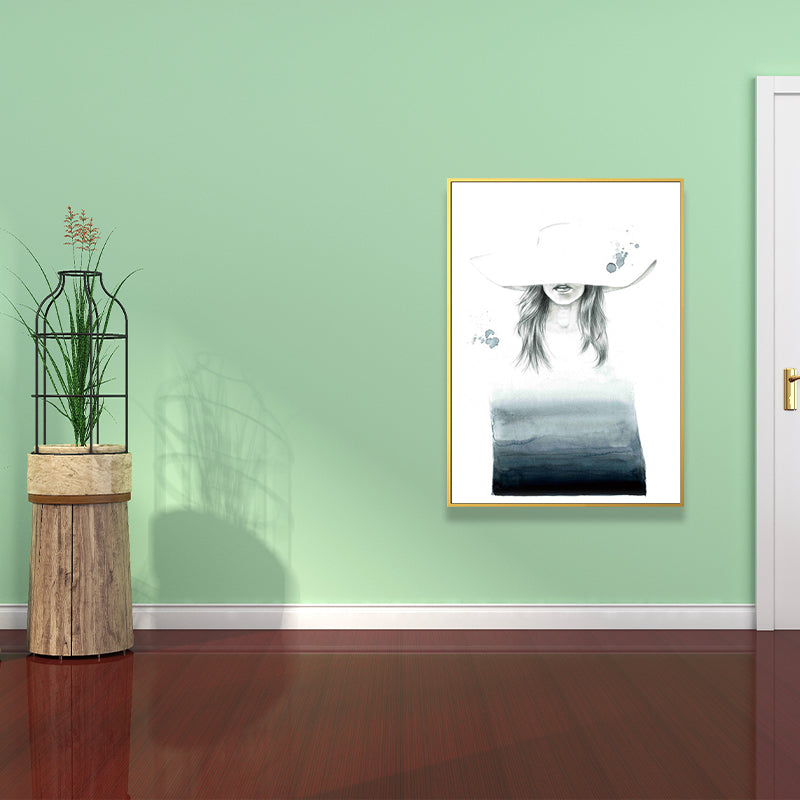 Brehn | Texturierte Figur und botanische Malerei Leinwand Glam Style Wandkunst Dekor für Badezimmer