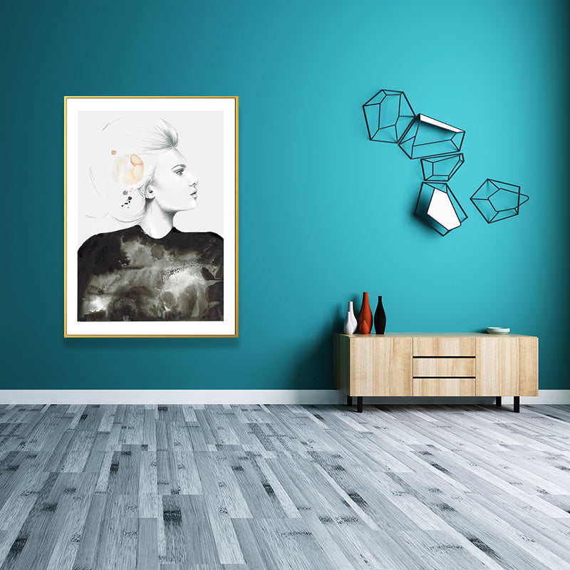 Brehn | Texturierte Figur und botanische Malerei Leinwand Glam Style Wandkunst Dekor für Badezimmer