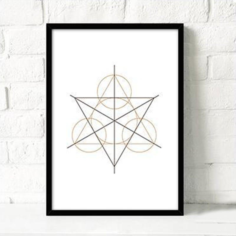 Brehn | Weiße nordische Malerei Geometrie Wandkunst Dekor für die Küche, verschiedene Größen verfügbar