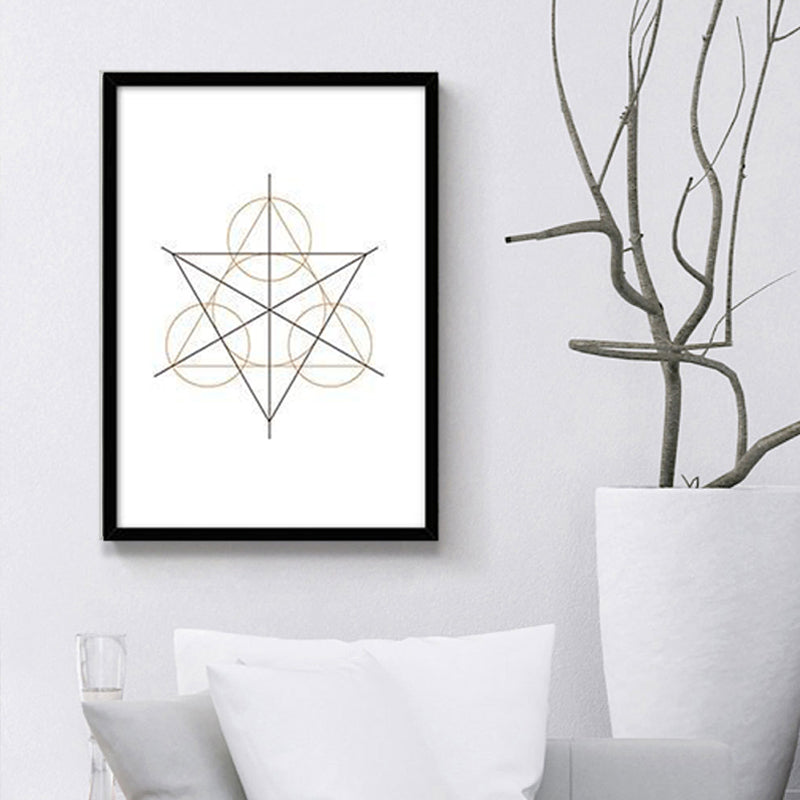 Brehn | Weiße nordische Malerei Geometrie Wandkunst Dekor für die Küche, verschiedene Größen verfügbar