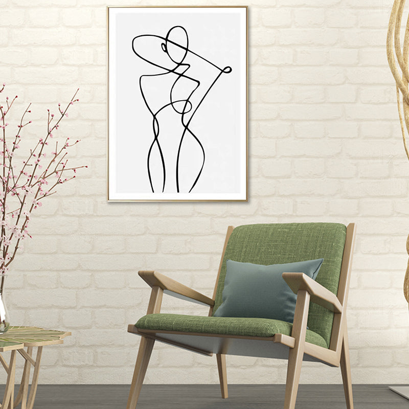 Brehn | Figuren umarmend Kohlezeichnungen Malerei Skandinavischer Stil Leinwand Wandkunst Druck